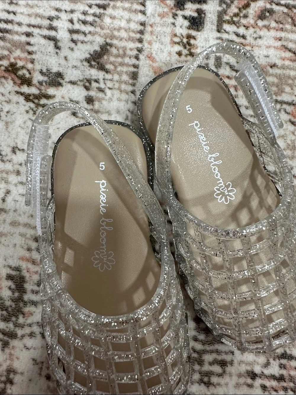 Clear Jelly Slingback Sandals - Silver